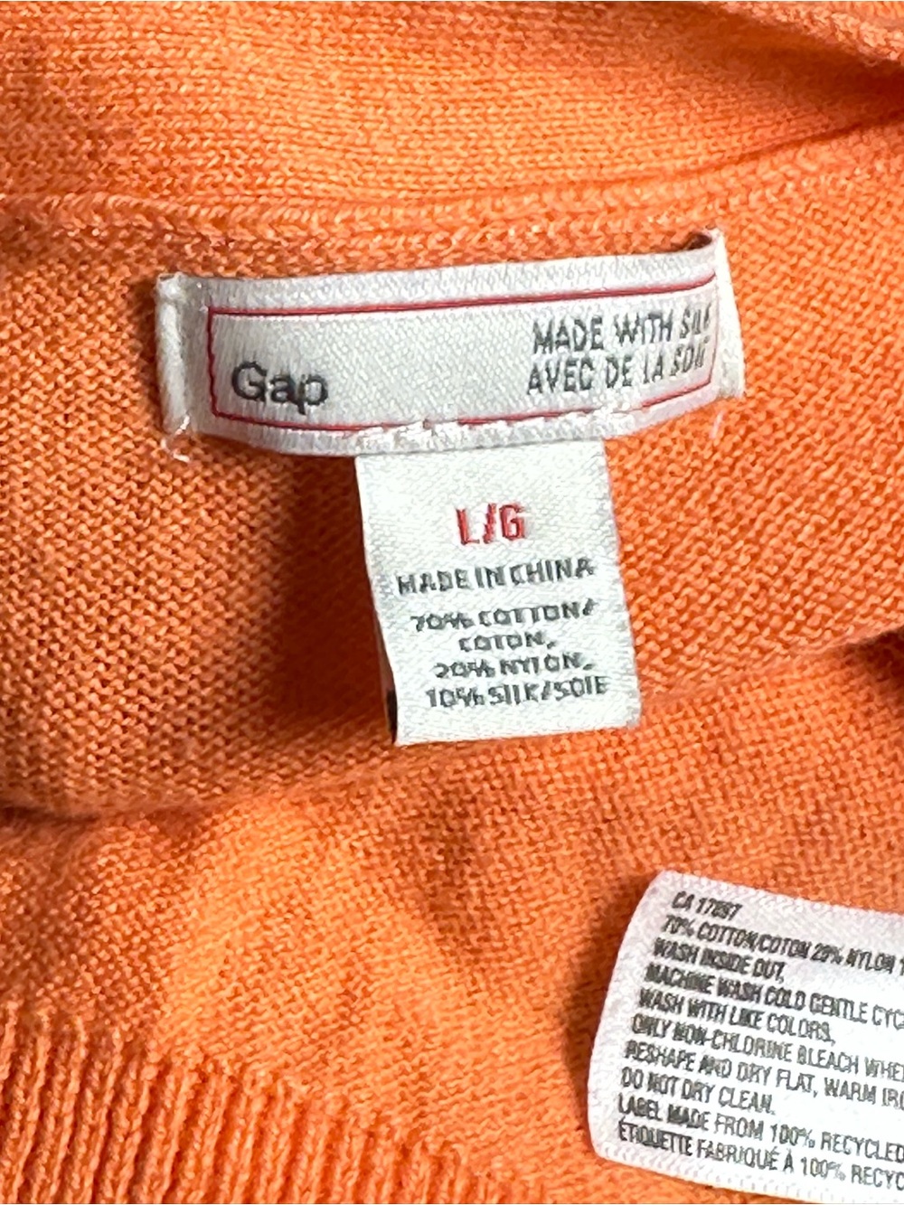 GAP Orange V-Neck Button Cardigan - Picture 10 of 13